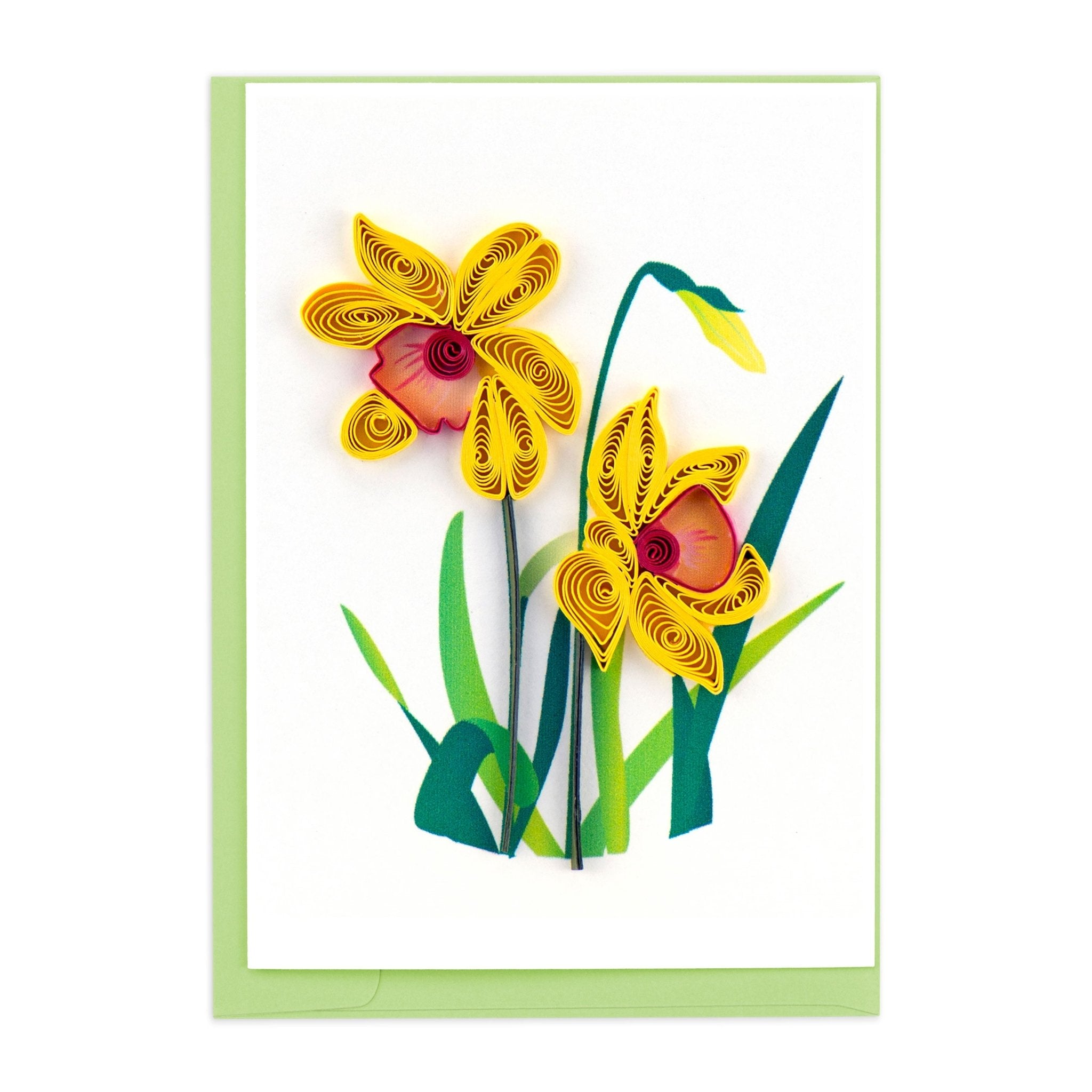 Quilled Daffodil Gift Enclosure Mini Card
