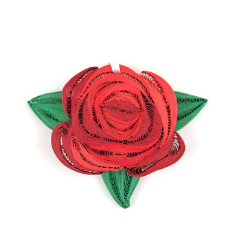 Rose Ornament - Single - Quilling Card - Ornament