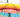 Quilled Colorful Beach Umbrellas Greeting Card