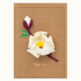 Thank You White Magnolia Handmade Card