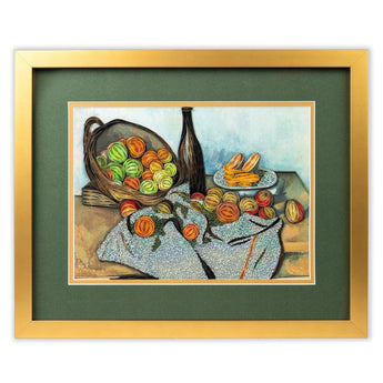 Framed Art - Size Artist Series - The Basket of Apples, Cezanne - Quilling Card - Artist Series