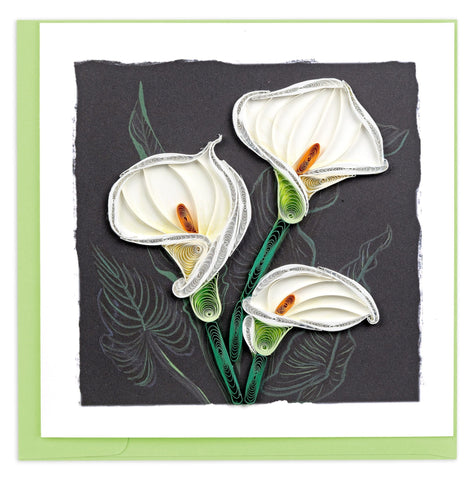 white calla lily painting Handcrafted Calla Lily Greeting Card