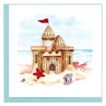 Quilled Sand Castle Greeting Card - Quilling Card - Greeting Card