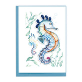 Quilled Colorful Seahorse Gift Enclosure Mini Card