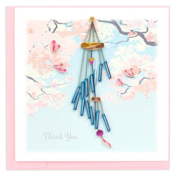Quilled Thank You Spiral Wind Chime Greeting Card - Quilling Card - Greeting Card