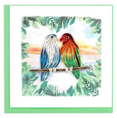Quilled Pair of Lovebirds Greeting Card