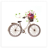 Quilled Bicycle with Flower Basket Wall Art