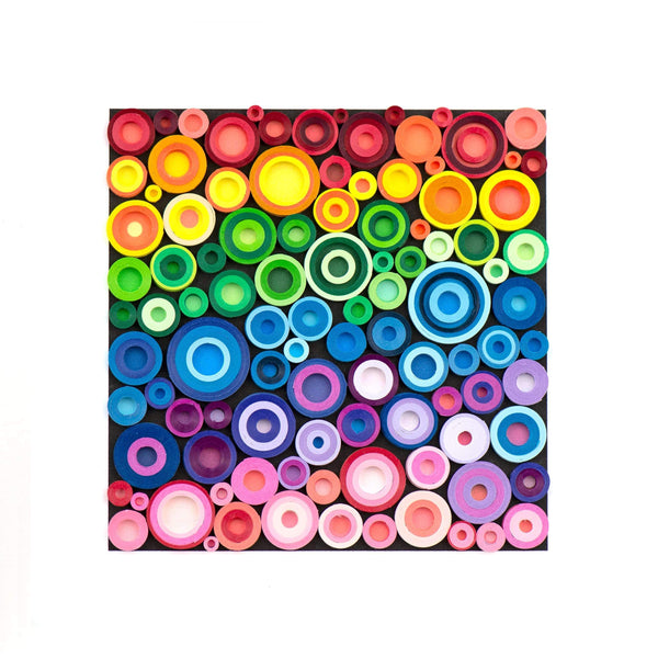 Quilled Rainbow Circles Wall Art