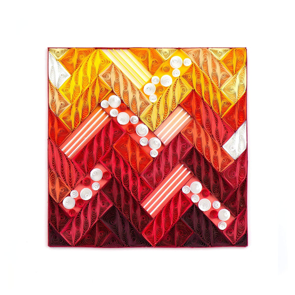 Quilled Red Chevron Wall Art