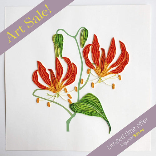 Quilled Tiger Lily Wall Art