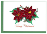 Quilled Red Poinsettia Holiday Card Box Set