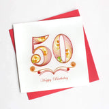 Quilled 50th Birthday Card