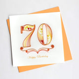 Quilled 70th Birthday Card