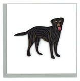 Quilled Black Lab Greeting Card
