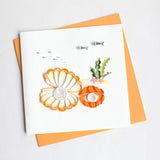 Quilled Pearl & Scallop Shell Greeting Card