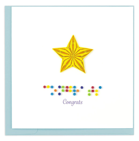 Quilled Braille "Congrats" Card