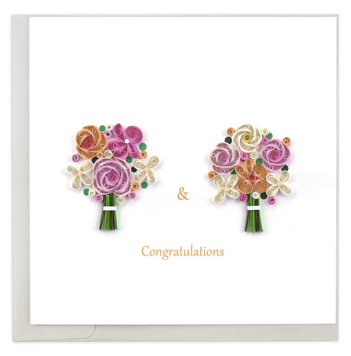 Quilled Two Brides Wedding Card