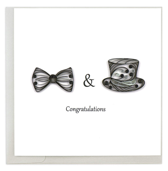 Quilled Two Grooms Wedding Card