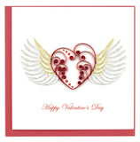 Quilled Heart with Wings Greeting Card