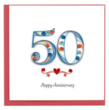 Quilled 50th Anniversary Card