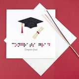 Quilled Braille "Congrats Grad" Card