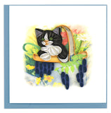 Quilled Kitten In A Basket Greeting Card