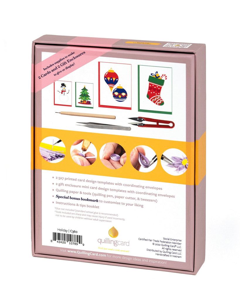 CreateaQuill DIY Quilling Kit Holiday Quilling Card