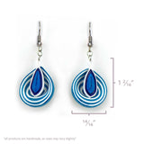 Blue Illusion Droplet Quilled Earrings