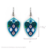 Cobalt Crest Quilled Earrings