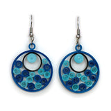 Sea of Blue Swirls Quilled Earrings