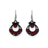 Mod Red Quilled Earrings