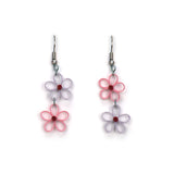 Pastel Pink Flower Drop Quilled Earrings