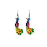 Colorful Peacock Quilled Earrings