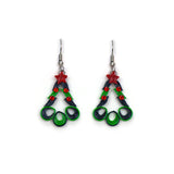 Christmas Tree Quilled Earrings