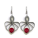 Ruby Lotus Swirl Quilled Earrings
