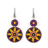Chocolate Raspberry Medallion Quilled Earrings