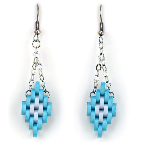 Blueberry Pixel Quilled Earrings