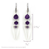 Edgy Amethyst Quilled Earrings