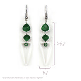 Edgy Emerald Quilled Earrings