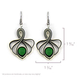 Emerald Lotus Swirl Quilled Earrings