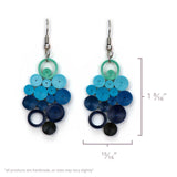 Indigo Ombre Bunch Quilled Earrings