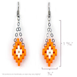 Orange Pixel Quilled Earrings