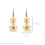 Pink Surprise Flower Quilled Earrings