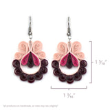 Rose Bumble Swirl Quilled Earrings