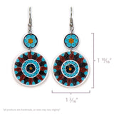 Turquoise Medallion Quilled Earrings