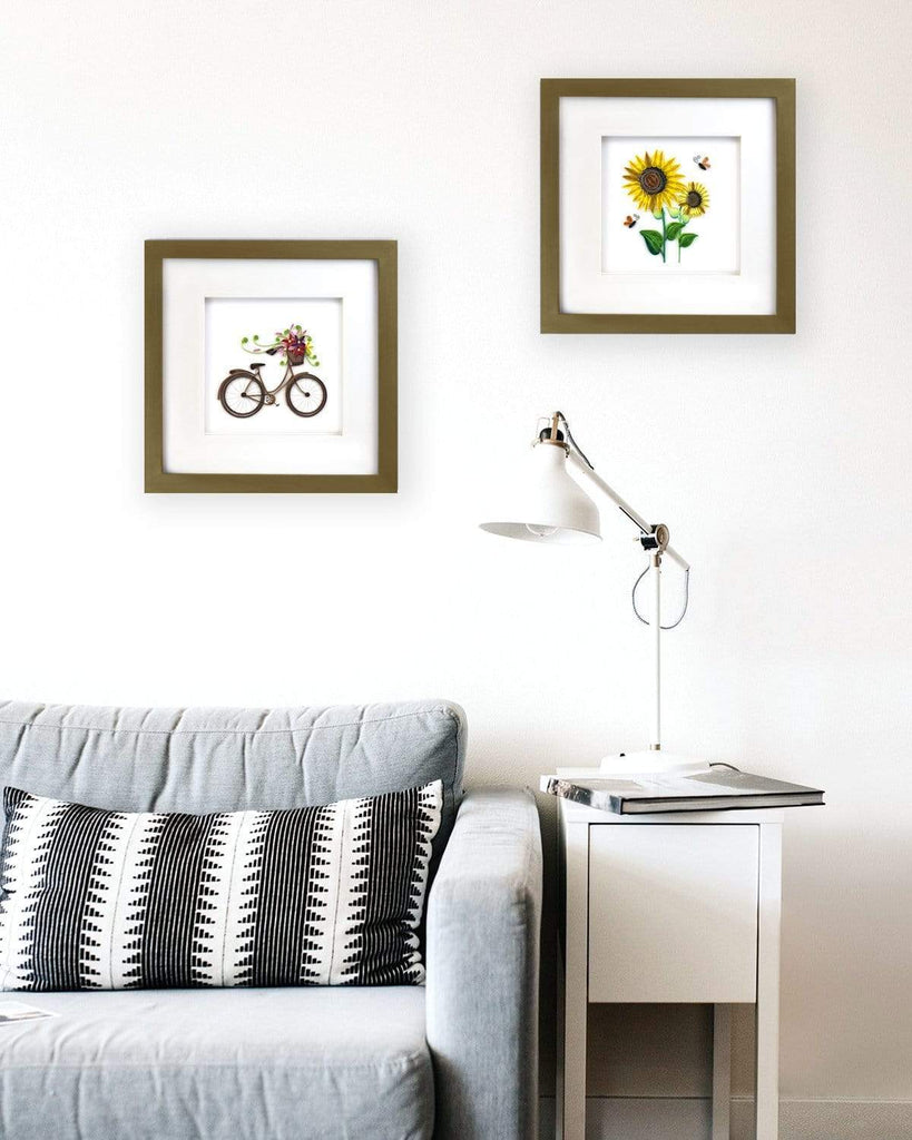 Brushed Gold Shadow Box Frame Quilling Card¨