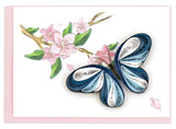 Quilled Blue Butterfly Gift Enclosure Mini Card