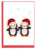 Quilled Christmas Penguins Gift Enclosure Mini Card