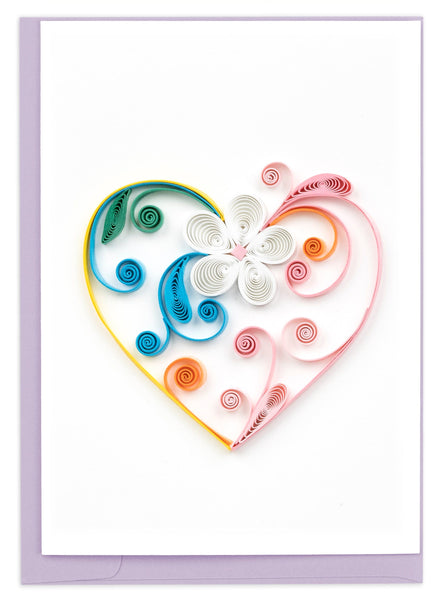 Rainbow heart, love, rainbow, mini card