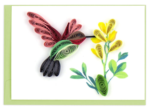 Quilled Hummingbird Gift Enclosure Mini Card